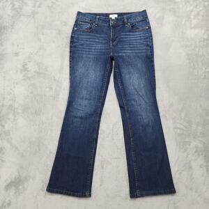 M Jeans By Maurices Jeans Womens 12 SHORT Blue Mid Rise Slim Bootcut Dark Wash